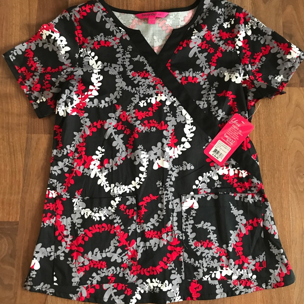New Floral scrub top