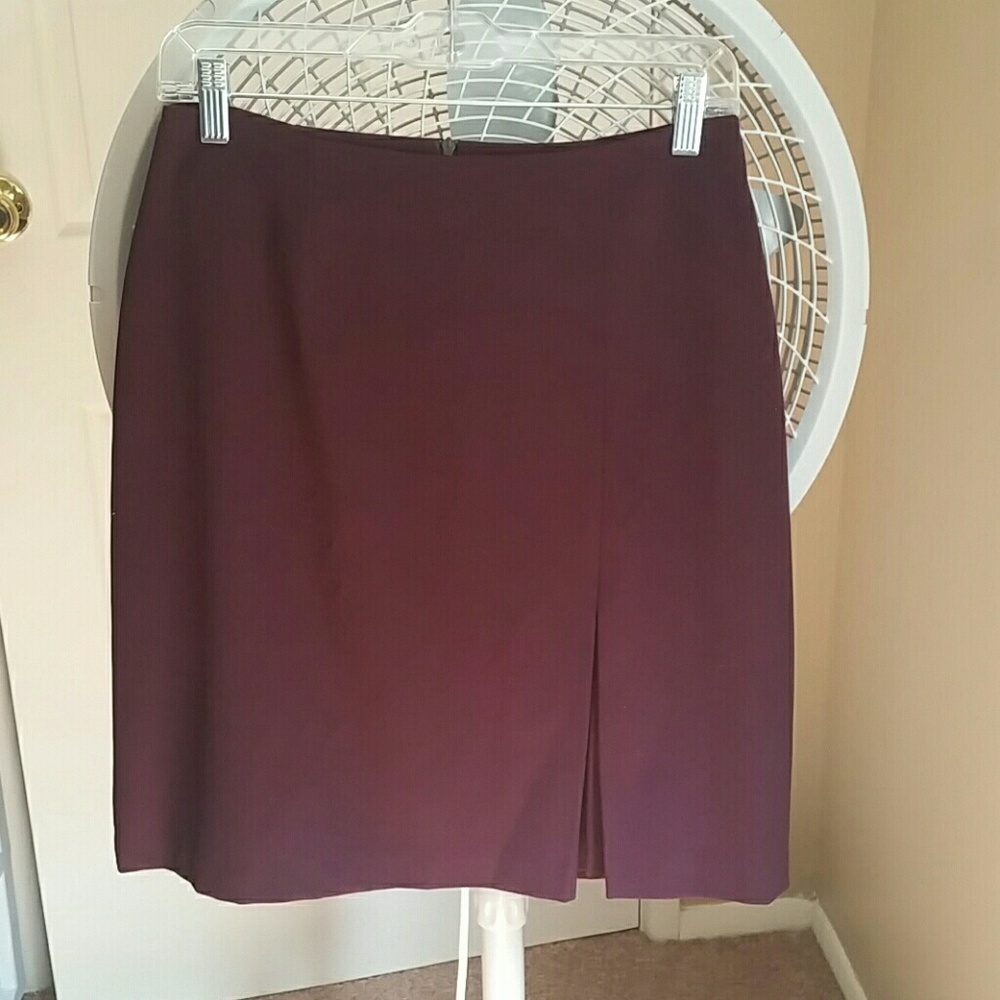 Laura Scott Maroon/Purple Lined Pencil Skirt 8P