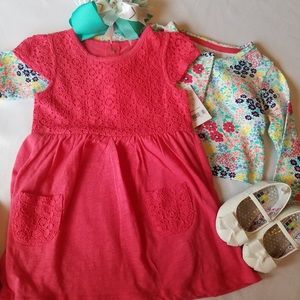 NWT Carters 2 piece coral dress set