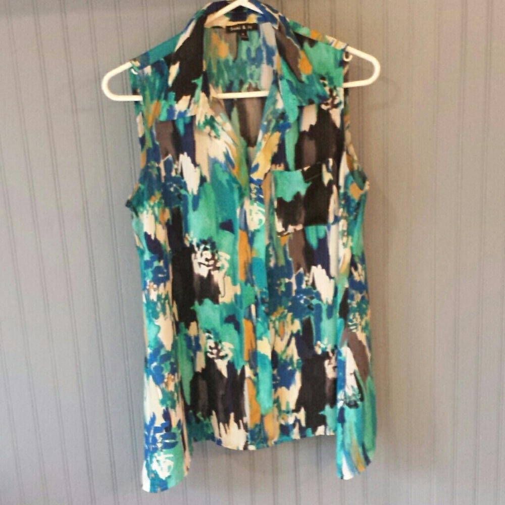 Chiffon watercolor tunic