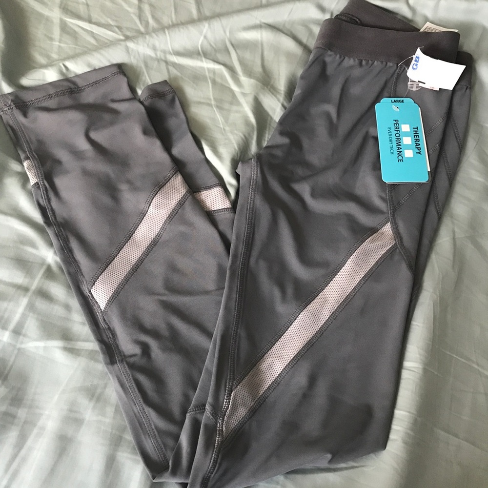 ❤️Gray mesh stripe leggings