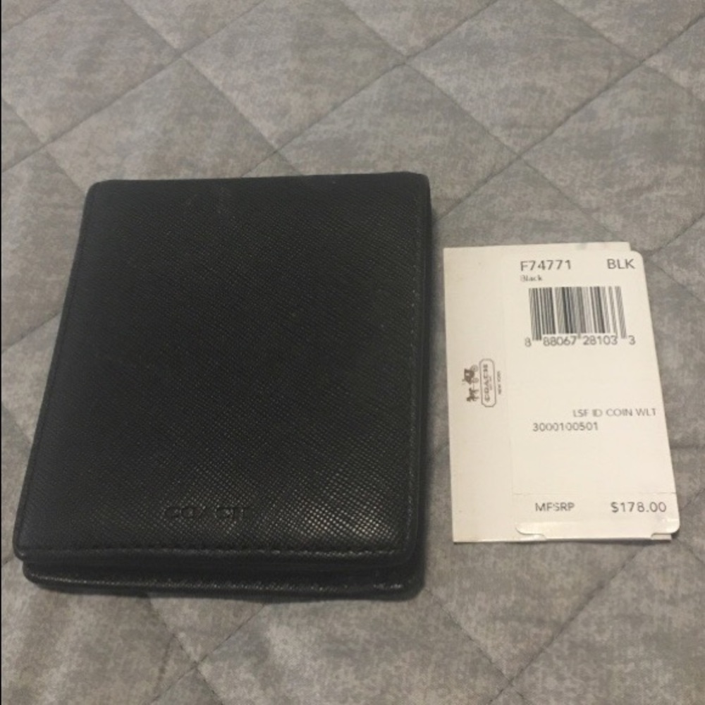 Men's Coach Black Canvas Leather Wallet