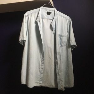 Asos chambray collarless shirt