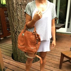 Will Leather Goods Cognac Leather Medium Tote