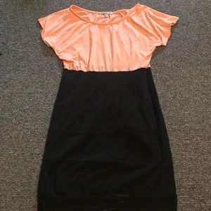 Coral/Black Dress