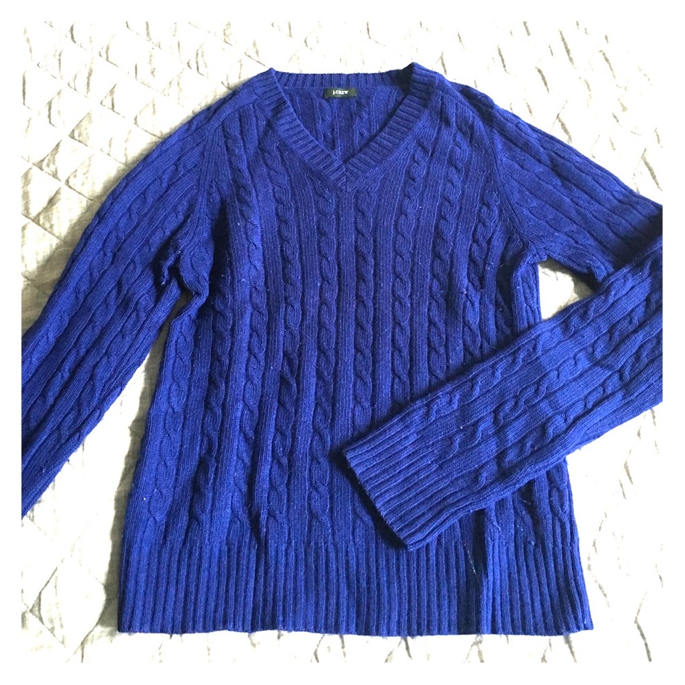 J Crew Coffon/Cashmere blend cable knit sweater