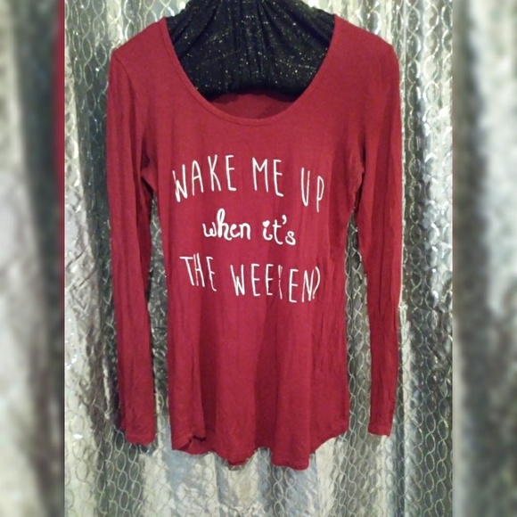 Wake me up when it's the weekend long sleeve top - Picture 1 of 2