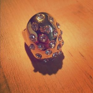 Gold and cubic zirconia Bling ring