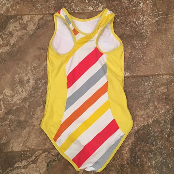 Chez Ami girls striped swim suit size 8 - Picture 2 of 3