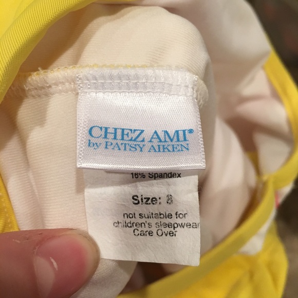 Chez Ami girls striped swim suit size 8 - Picture 3 of 3