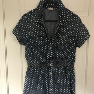 Washed denim dot dress