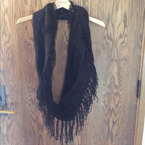 Betsey Johnson Fuzzy Logic fringed infinity scarf