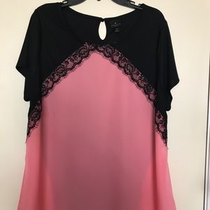 NWT Worthington 1x pink blouse