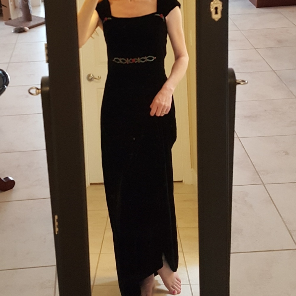 Renaissance Velvet Gown, Vintage, Empire Waist