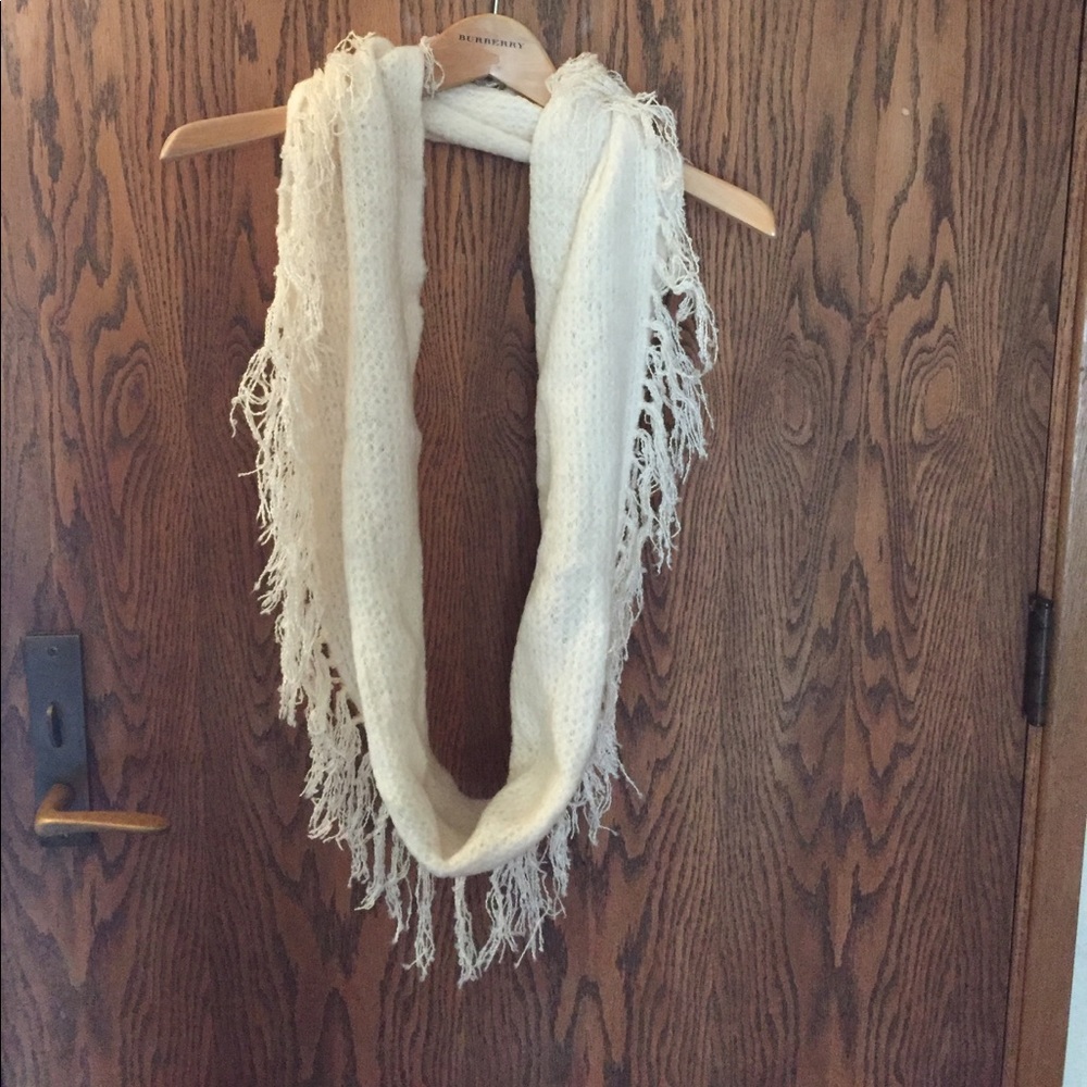 Betsey Johnson Fuzzy Logic fringed infinity scarf