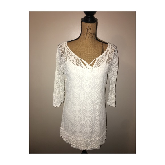 All white summer dress/ cover up - Picture 1 of 2