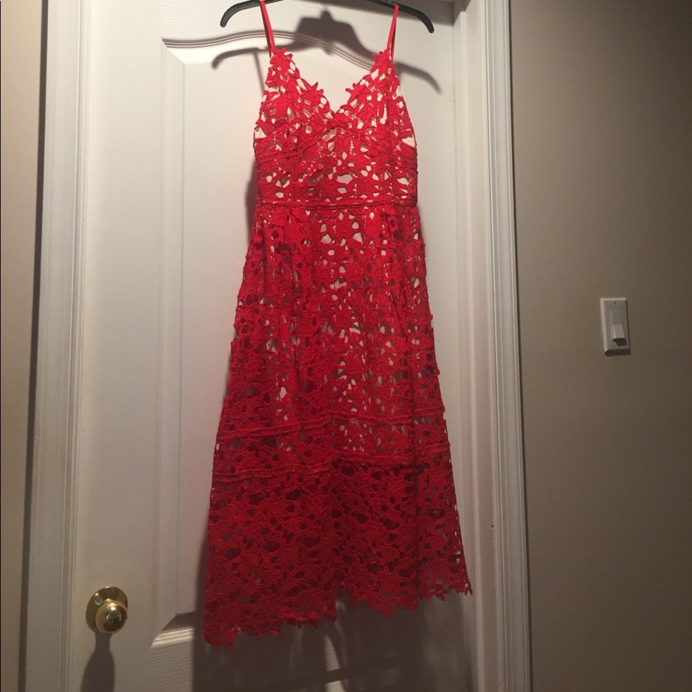 Red eyelet dress
