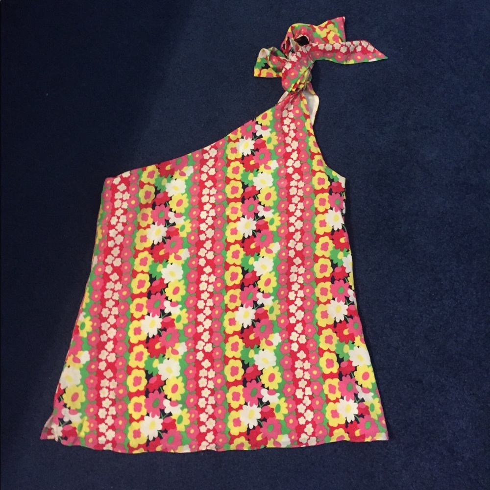 Lilly Pulitzer silk one shoulder top