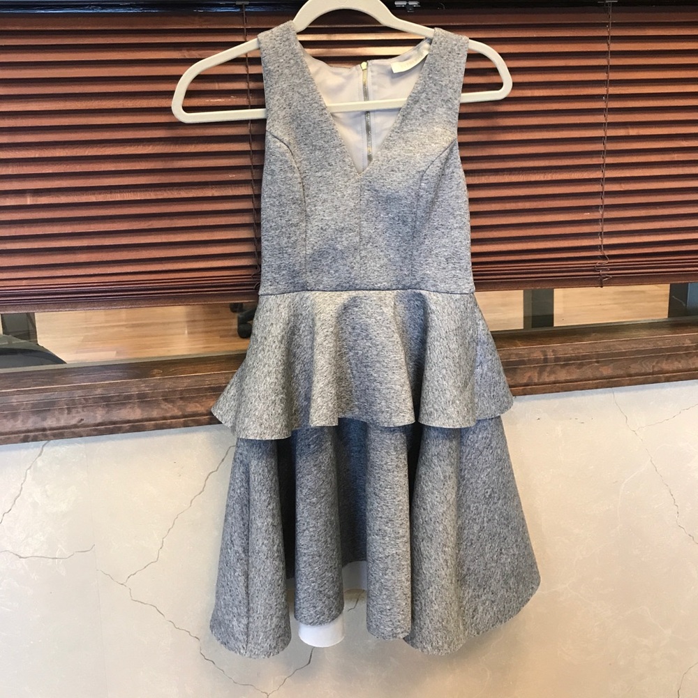 Everleigh Gray Peplum Dress