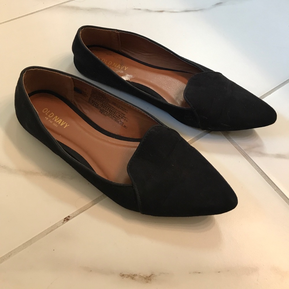 Black suede flats