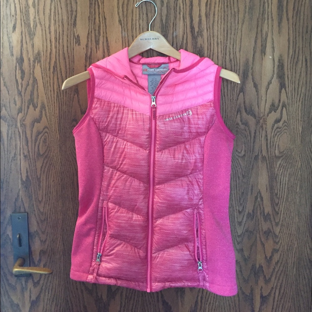 Free Country pink hooded puffer vest