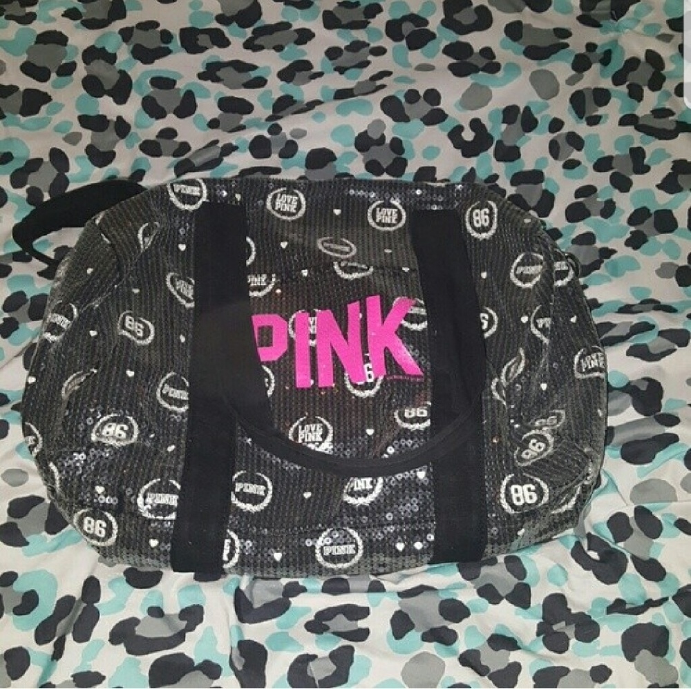 VS Pink sequin duffel bag