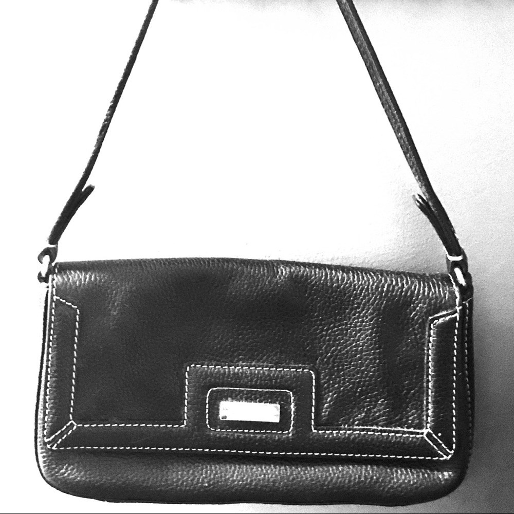 KATE SPADE STITCHED FLAP SHOULDER BAG. KATE GRN IN