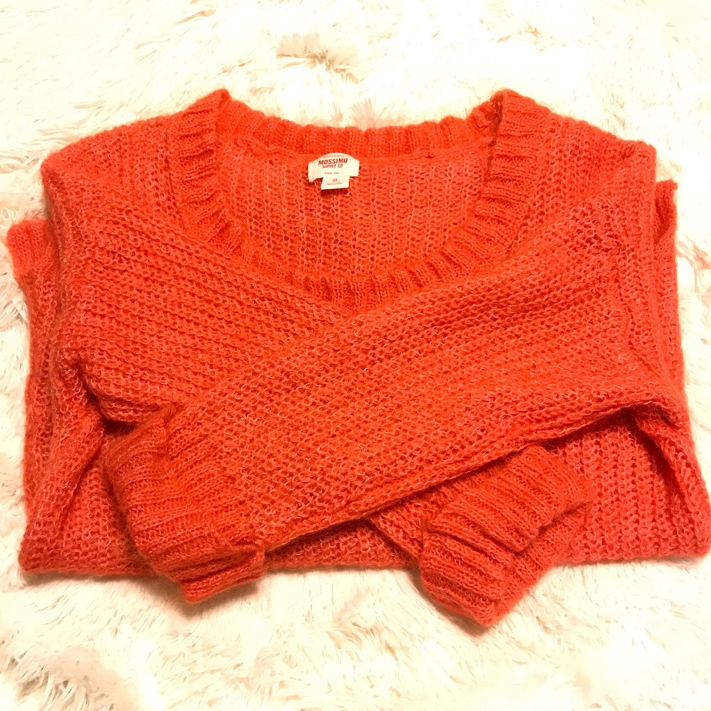 Mossimo Orange Fuzzy Sweater, Large 🍁🍂