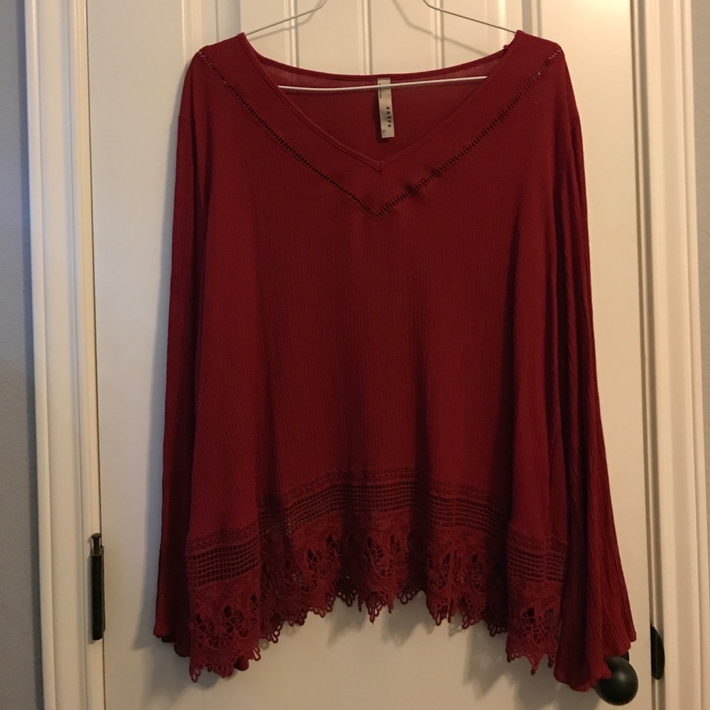 Maroon top