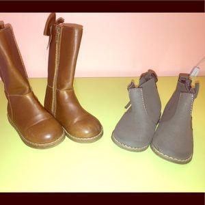 2 pairs of baby gap size 6 girl boots
