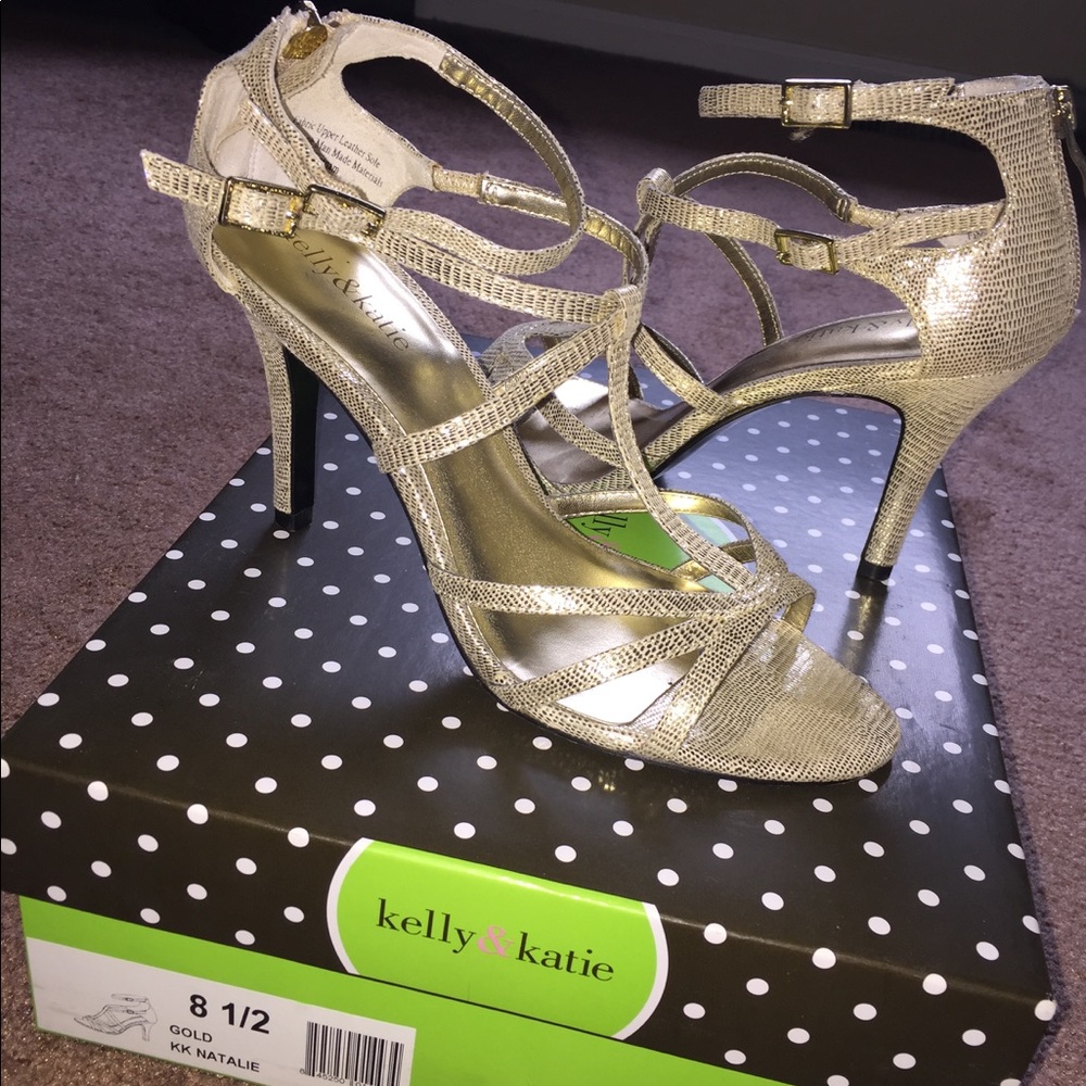 Kelly & Katie Gold Heels