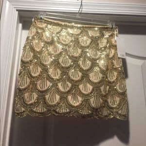 Gold glitter patterned Tobi miniskirt