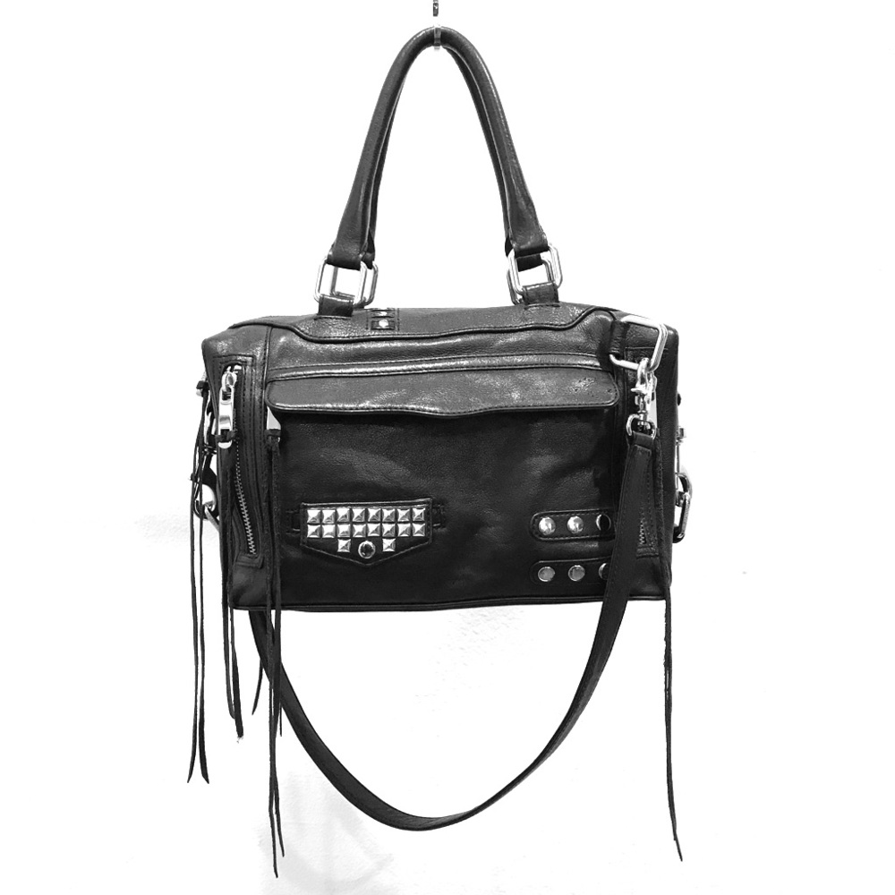 REBECCA MINKOFF LEATHER BOWLER BAG