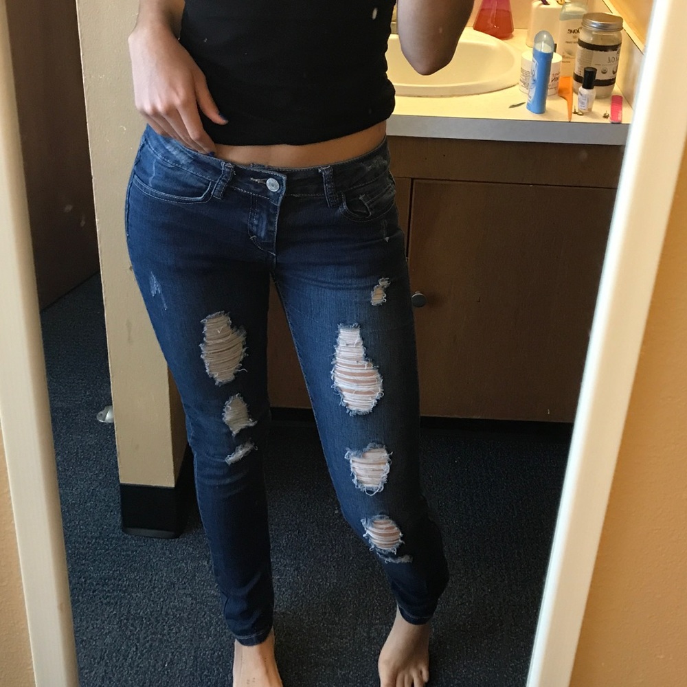 Ripped denim jeans