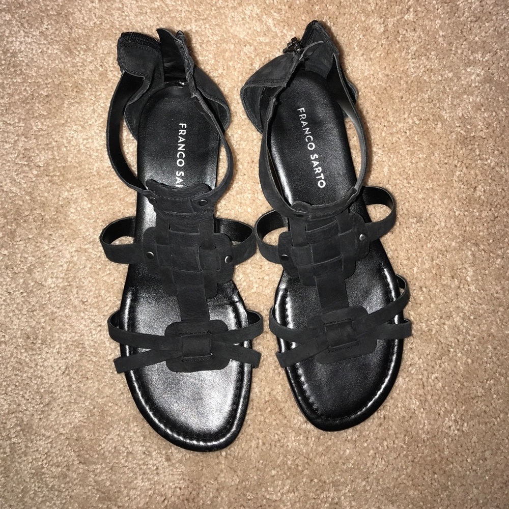 franco sarto cute zip up sandals.