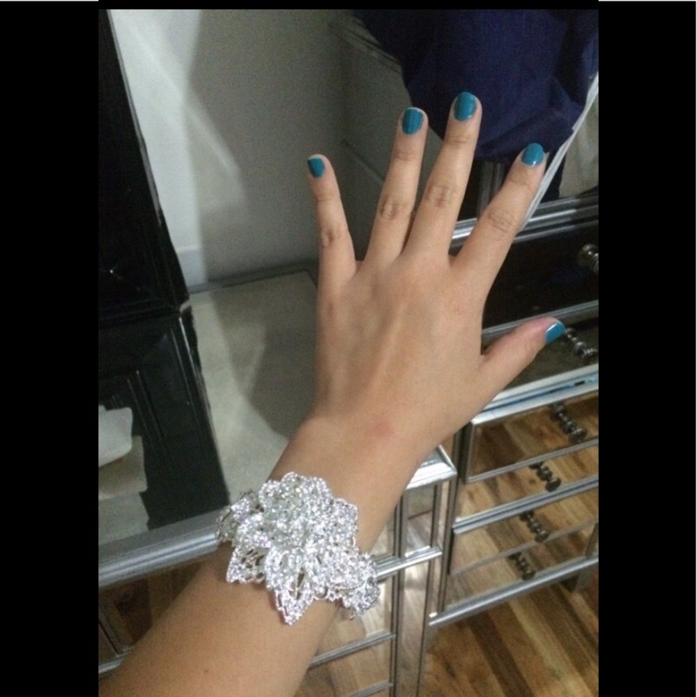 Crystal bridal prom pageant cuff