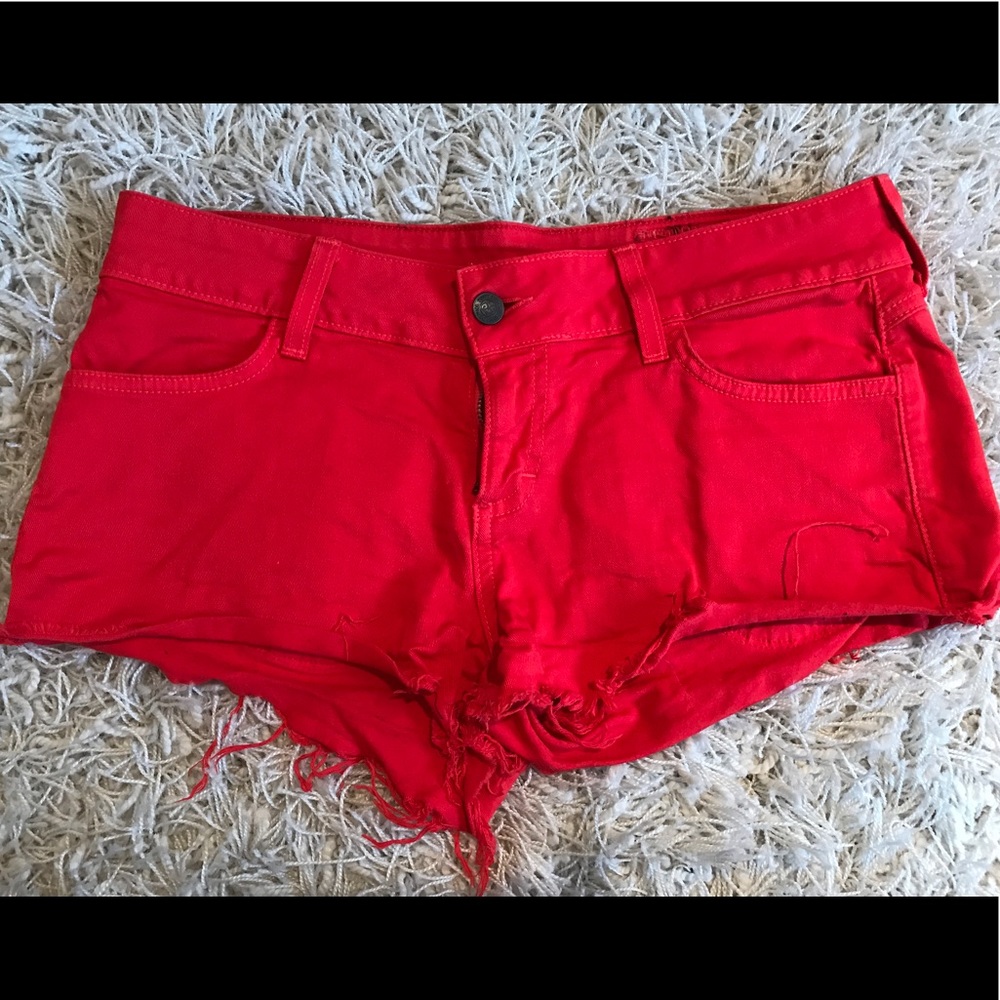 Siwy Red Denim Shorts