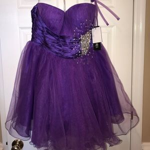 Purple Sherri Hill Homecoming Dress