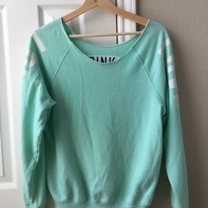 PINK mint green crew neck sweater