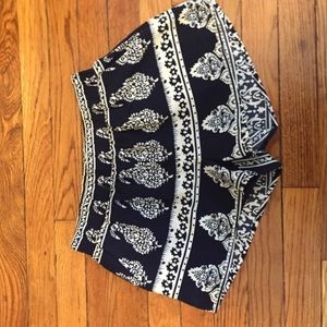 Navy high waisted paisley shorts