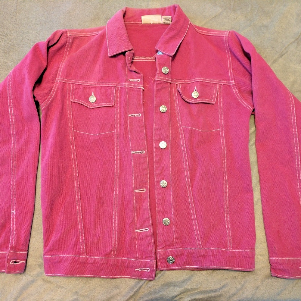 Hot pink jean jacket