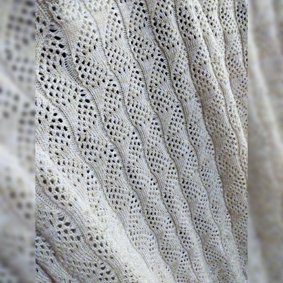 Kim Rogers cream cutout cardigan Medium - Picture 3 of 5