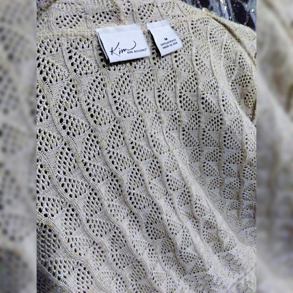 Kim Rogers cream cutout cardigan Medium - Picture 4 of 5