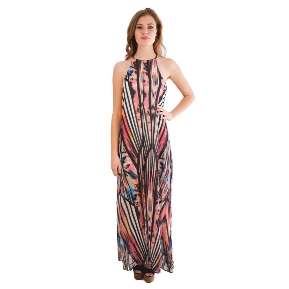 Graphic maxi dress size L