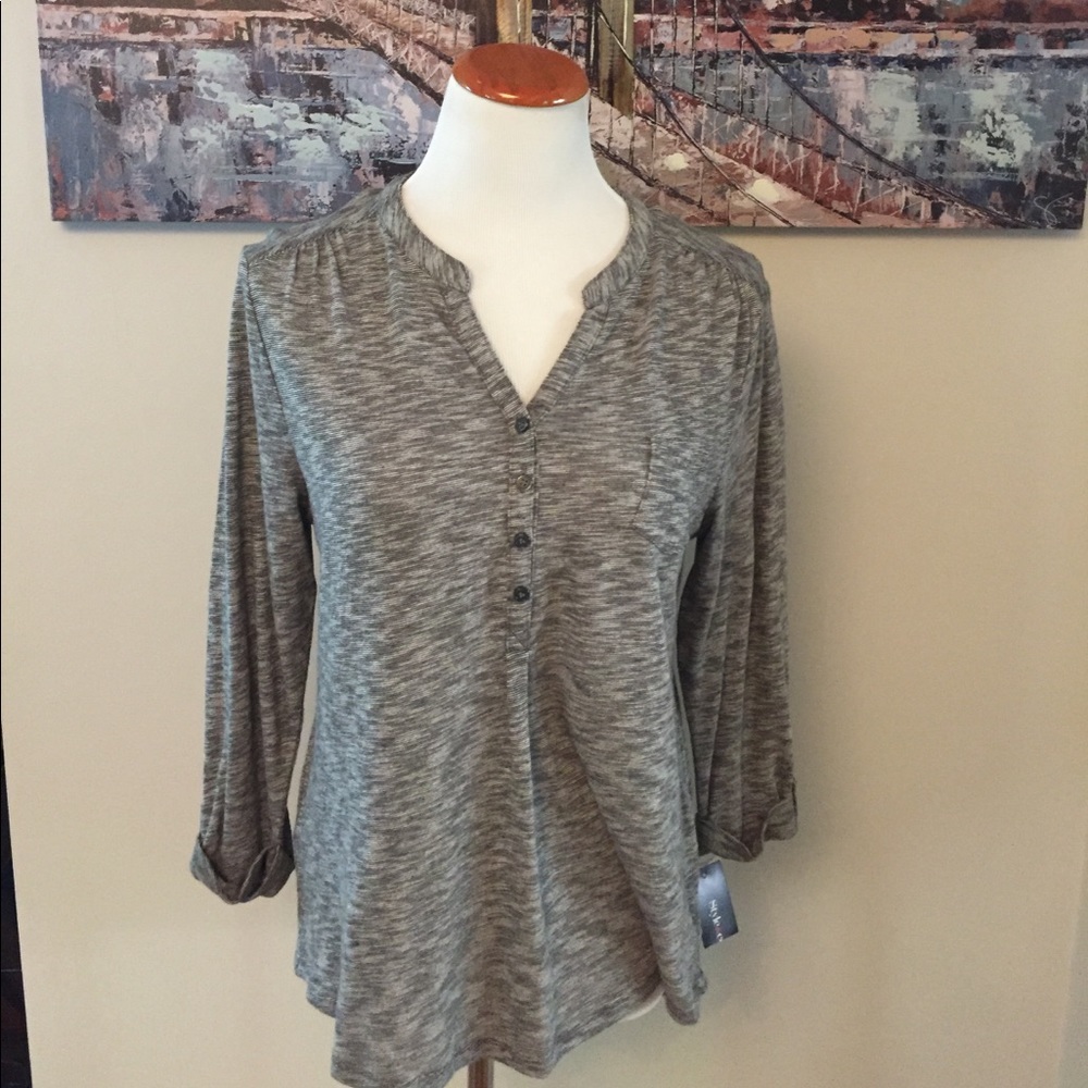 Style&Co. 3/4 Sleeve Henley Top