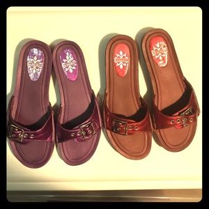 2 Pairs Sandals Buckle No Boundaries Purple Red 8