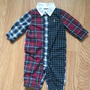 Ralph Lauren Baby Boy Cotton Plaid Coverall