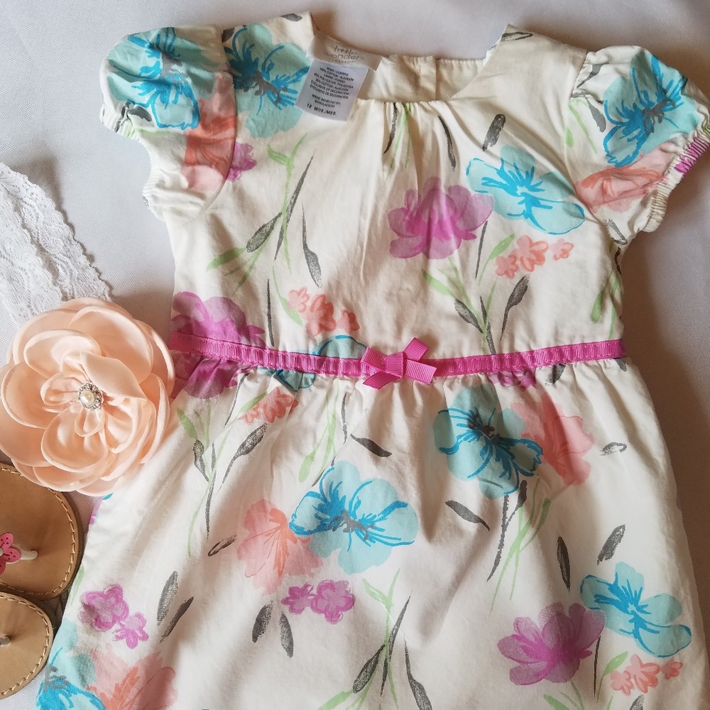 Cream Colored Floral Dress