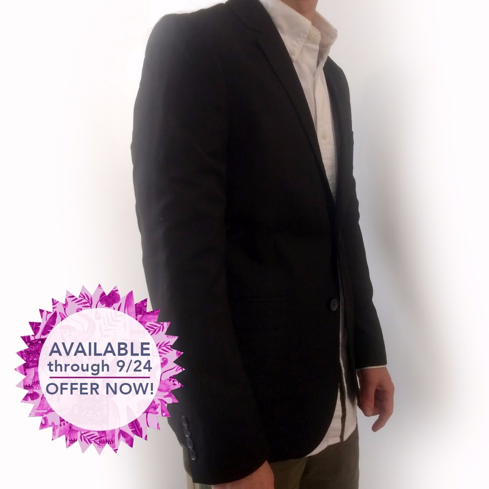 NWOT H&M Two-Button Black Suit Jacket 36R