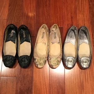 Three Pairs of MK Michael Kors Flats